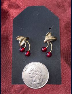 Vintage 1983 Avon Cherry Earrings 