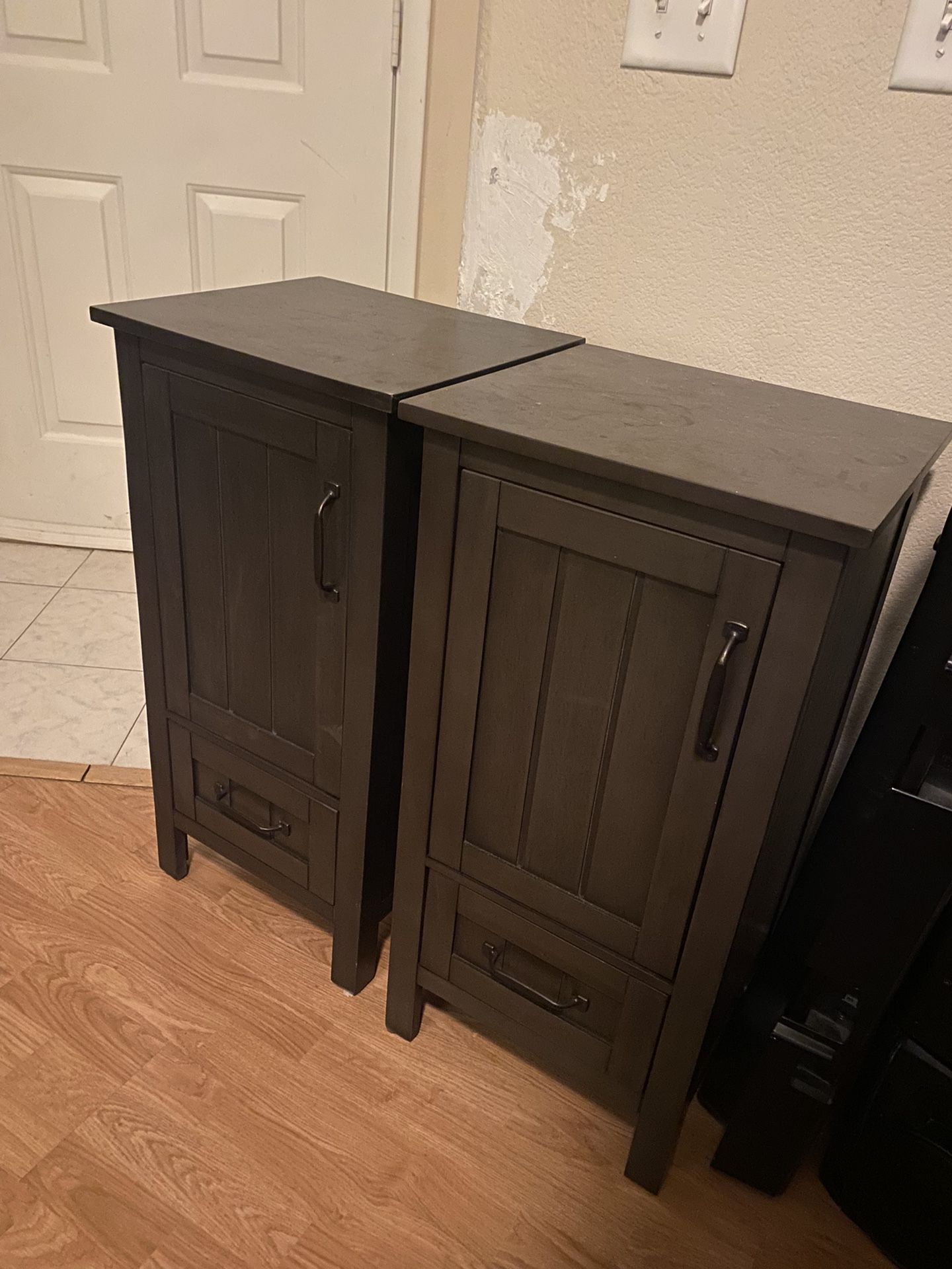 Two Dark Brown Nightstands Ross