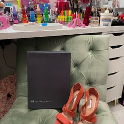 Snake Print Suede Heels 