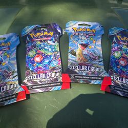 Set of 4 pokemon stellar crown packs