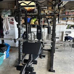 Vesta Fitness Smith Machine 2001 w/Bench Attachment | 230lb Bumpers Weights | 7ft Olympic Bar | Fitness | Gym Equipment | FREE DELIVERY 🚚 