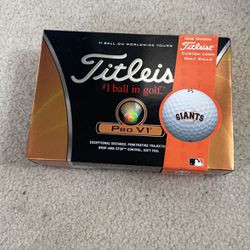 Brand New Box Of Titleist Pro V1 Golf Balls With The San Francisco Giants Logo
