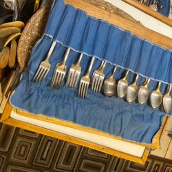 Vintage Forks & Spoons Collection  Of (x34) Silver Plated 