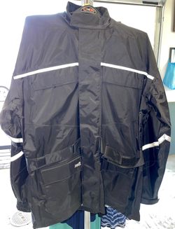 Tourmaster Men’s  Motorcycle Touring  Jacket Sz L Riding Apparel Black Full Zip Nylon Lined