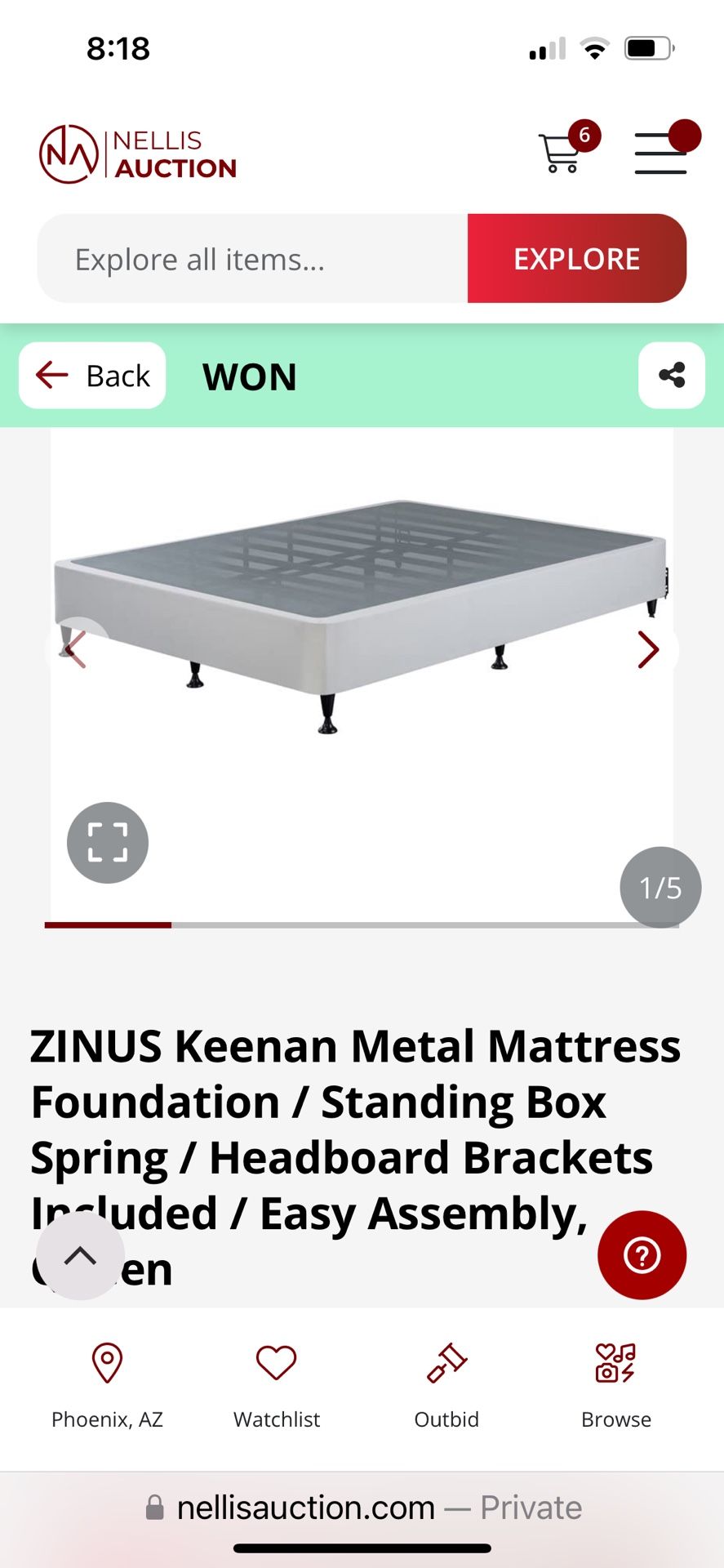 New Queen size box spring and frame all In one. ZINUS 9 Inch Metal Smart Box Spring With Quick Assembly / Mattress Foundation /