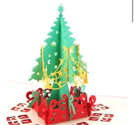 3D Pop Up Christmas Greeting Cards 2Pcs Merry Christmas Cards Handmade Holiday