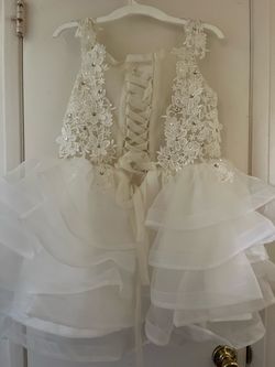 Crème short length dress, XL