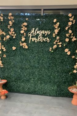 Gold “Always & Forever” Wooden Cutout Sign For Backdrop For Wedding