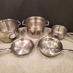 Vintage BELGIQUE 3 Stainless Steel Pans With Lids. See Description And  Pictures