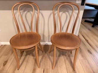Set of 2 Bentwood Dining Chairs – Natural Wood