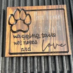 Animal Lovers Engraved Wood Artwork 