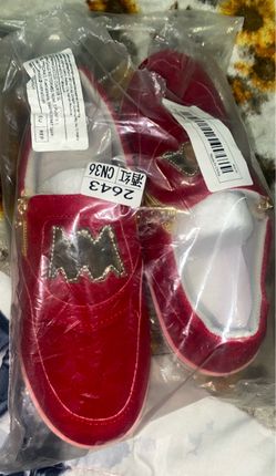 Red Velvet and Blue Slip-On Sneakers 👉$20 Ea. (New)👈