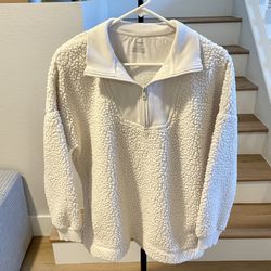 Aerie Dream Sherpa Quarter Zip Pullover - Women’s Size Medium