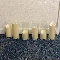 6 LED Candles and Vases 