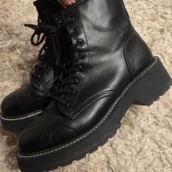 Madden Gir Black Combat Boots