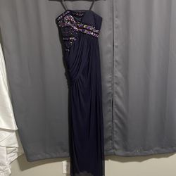 Purple Strapless Prom Dress