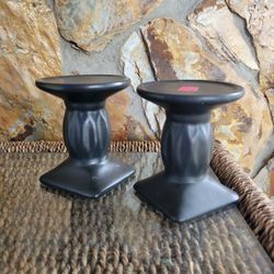 2 Beautiful Black Candle Holders