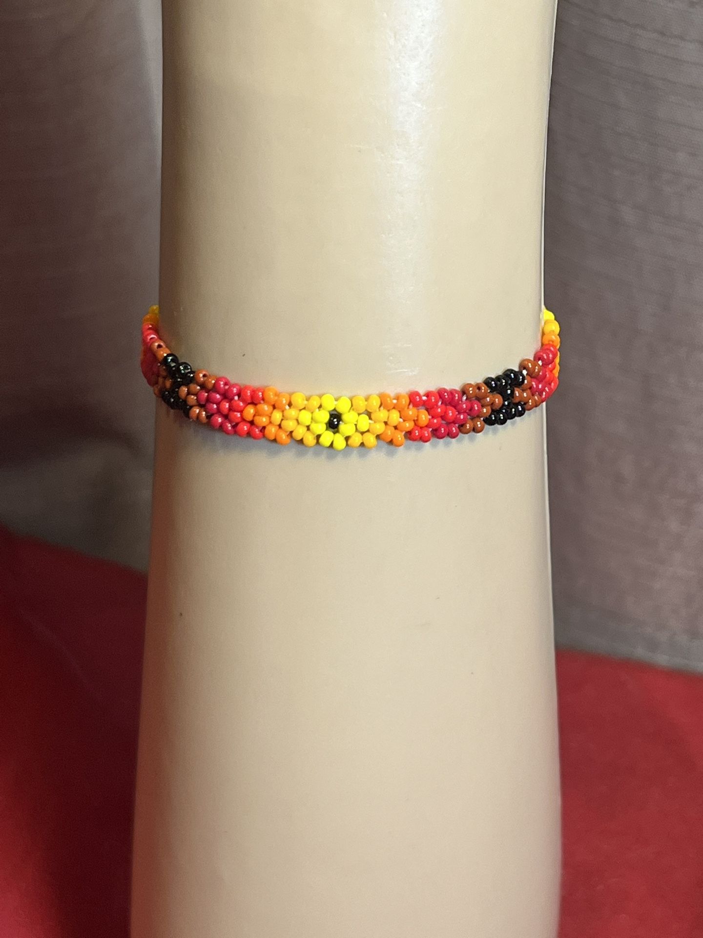 Autumn Colors Seed Beaded Band Bracelet