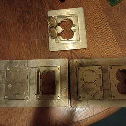 Vintage brass receptacle covers