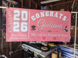Custom Banners Graduation Birthday Weddings etc .
