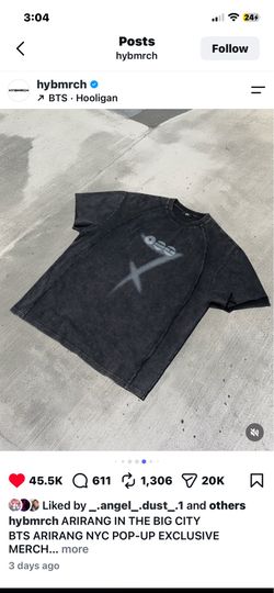 BTS tour arirang NYC pop up black shirt size Medium