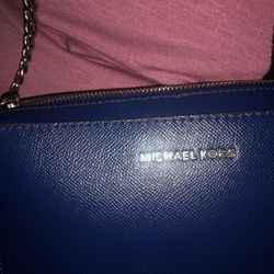 Michael KORS Safiano Leather electric blue handbag, leather