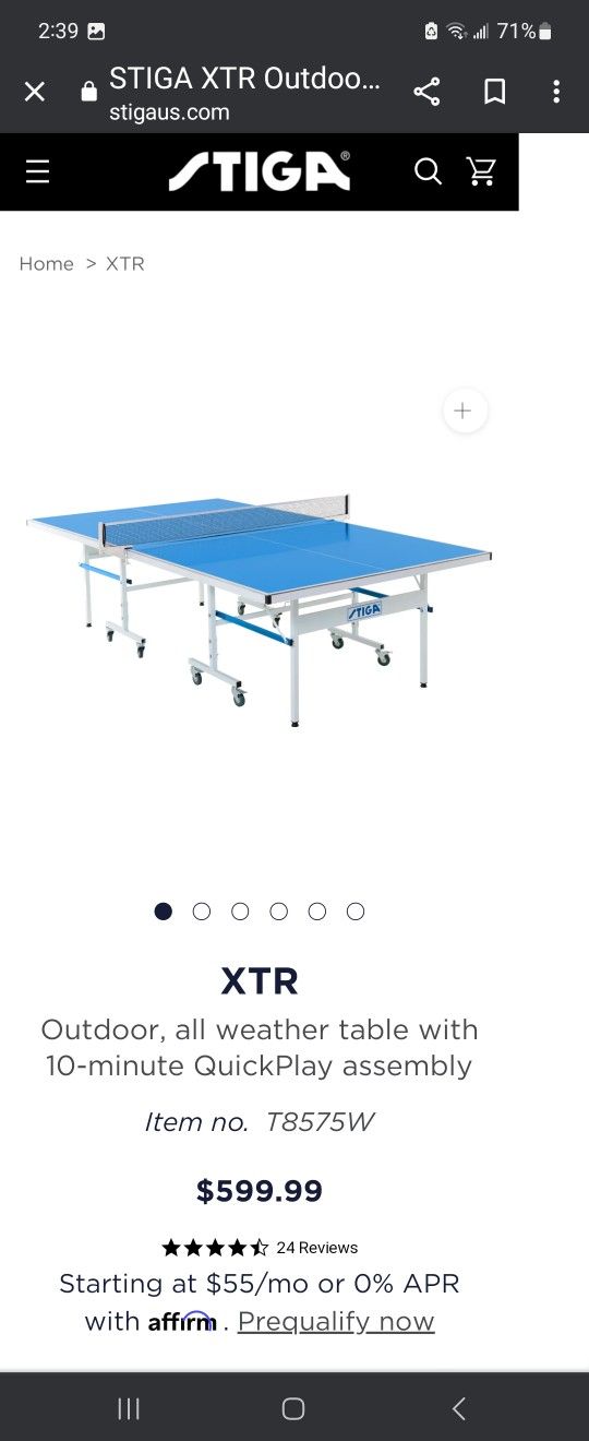 Stiga XTR Outdoor Table Tennis Ping Pong Table Model T8575