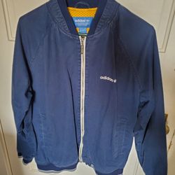 Adidas Navy/yellow Bomber Jacket (Mens Large)