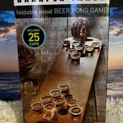 Foldable Wood Beer Pong Set