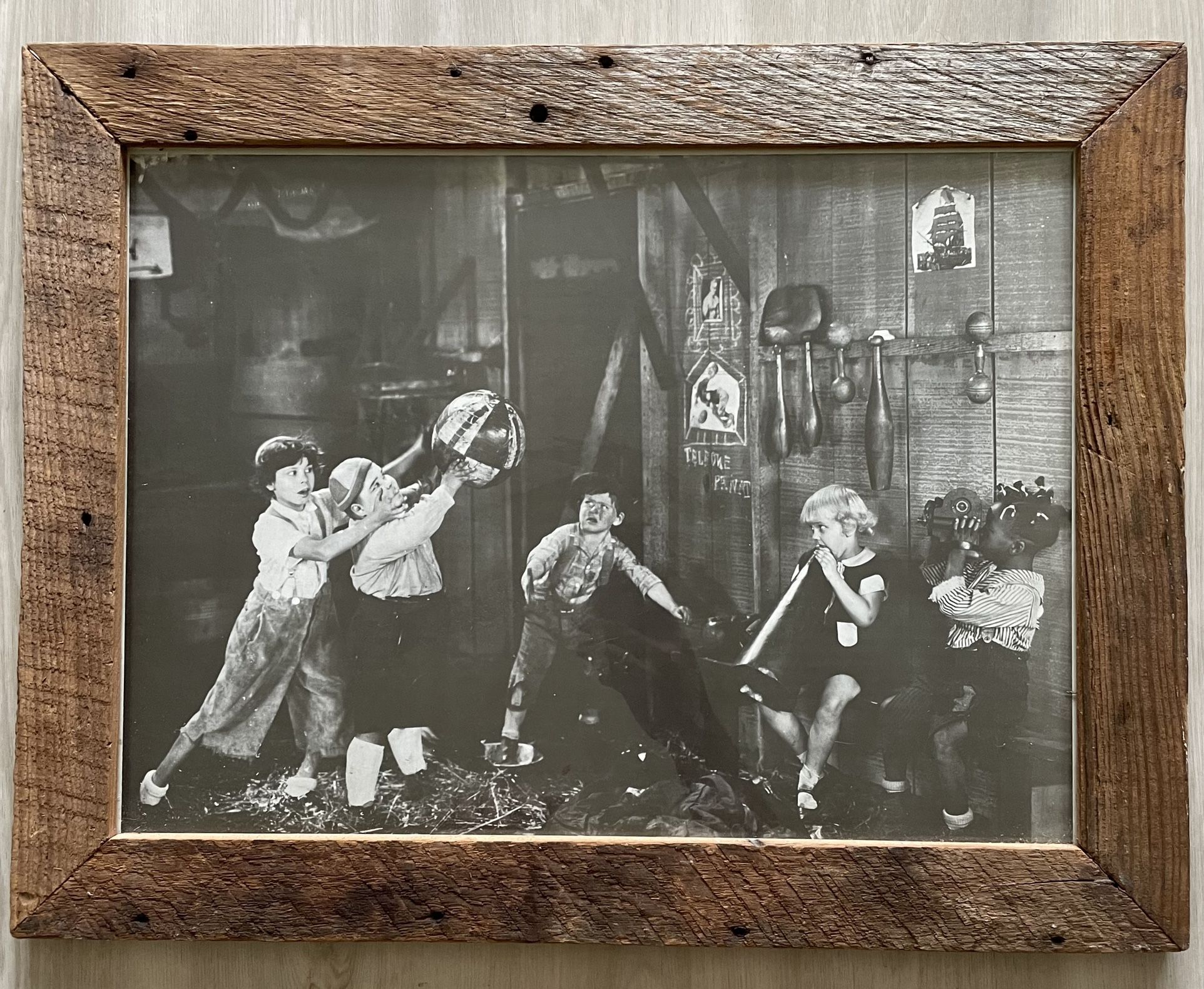 Vintage 70s The Little Rascals Print Framed 17.25x22.25