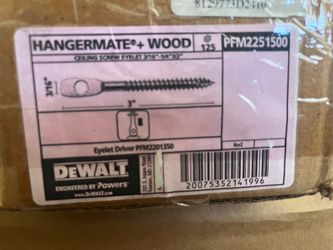 DeWALT HangerMate+ Wood PFM(contact info removed) Ceiling Screw Eyelets 3” – 125 Pack