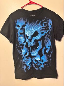 Skull liquid blue shirt