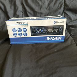 JENSEN MPR210 Single DIN Car Stereo Radio with Bluetooth, New