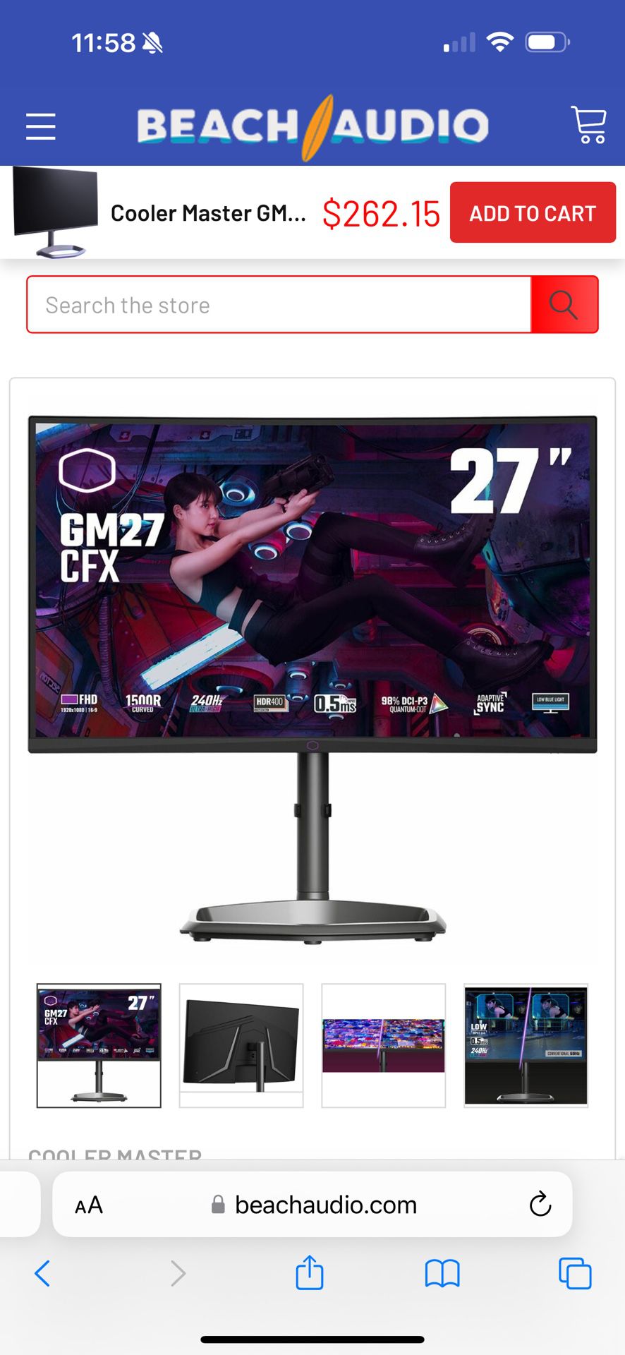 Gaming Curved 27-Inch Monitor, New In Box