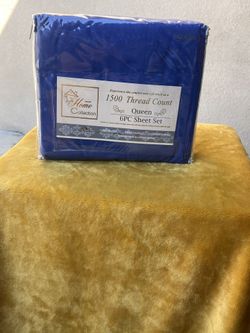 Blue 6 Piece Queen Sheet Set, 1500 Thread Count
