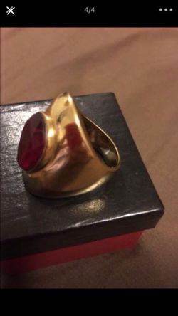 Plated ring with ruby