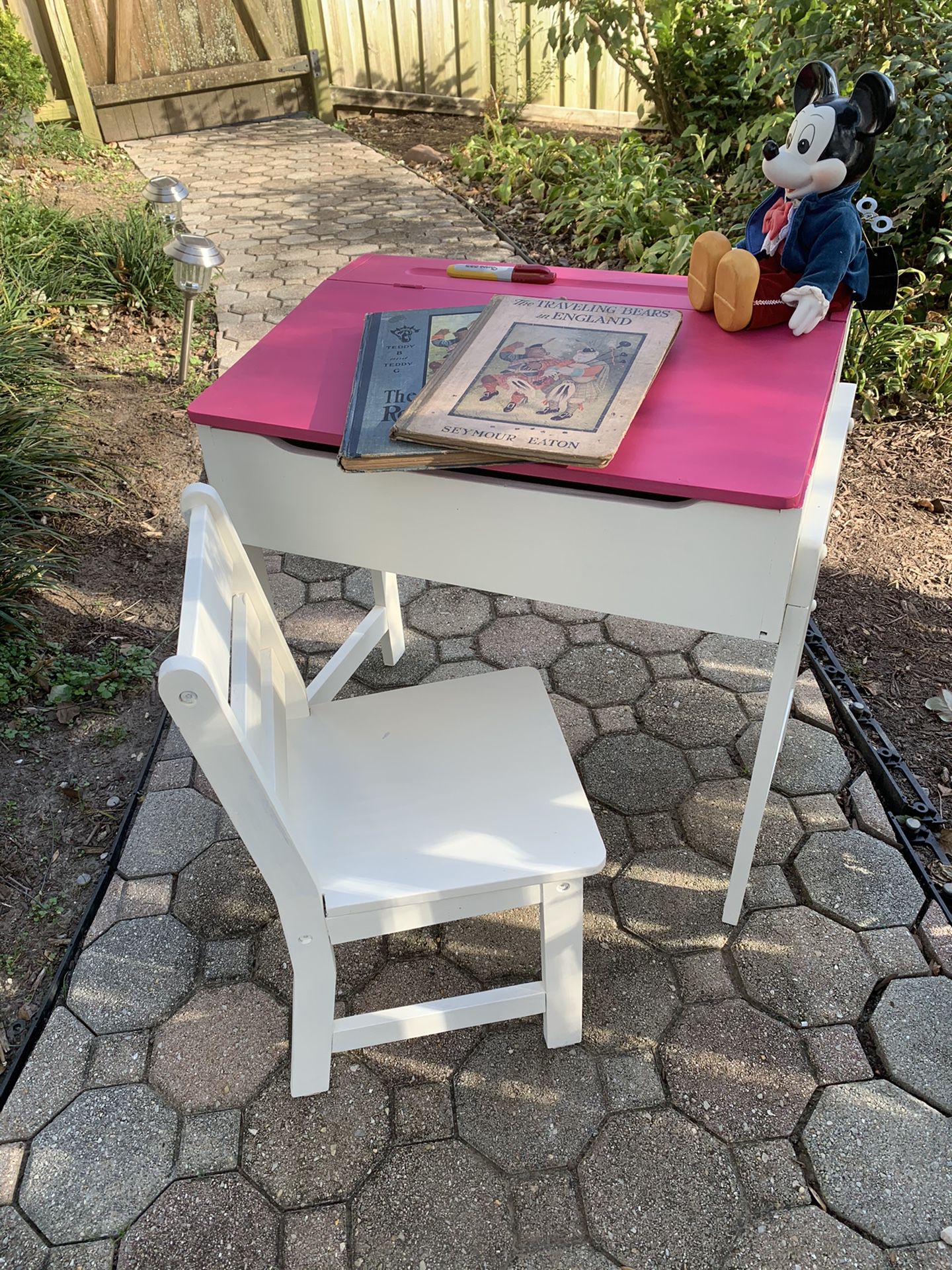 Cute Refinished Toddlers Desk and Chair.