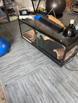 67 Gallon Reptile Large Terrarium and accessories