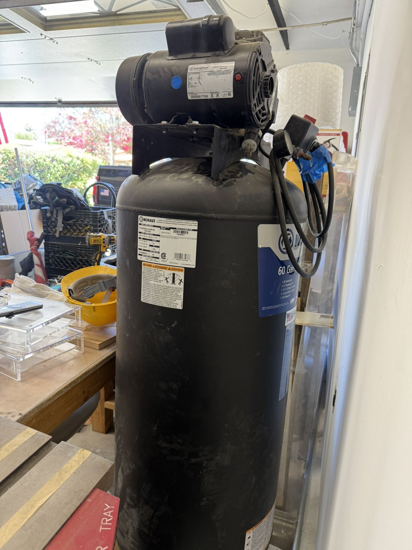 KOBALT AIR COMPRESSOR, 60 GAL TANK, 3.7 HP, 2014