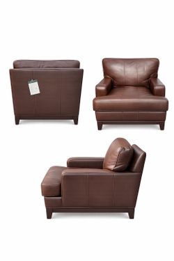 ETHAN ALLEN Bennett Track-Arm Leather Chair