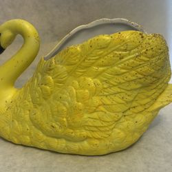 Vtg Yellow Swan Planter/Pot/Candy Dish