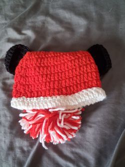 Baby Crochet Mickey Mouse Santa hat