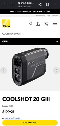 Nikon Rangefinder Golf Coolshot 20 GIII 3  New