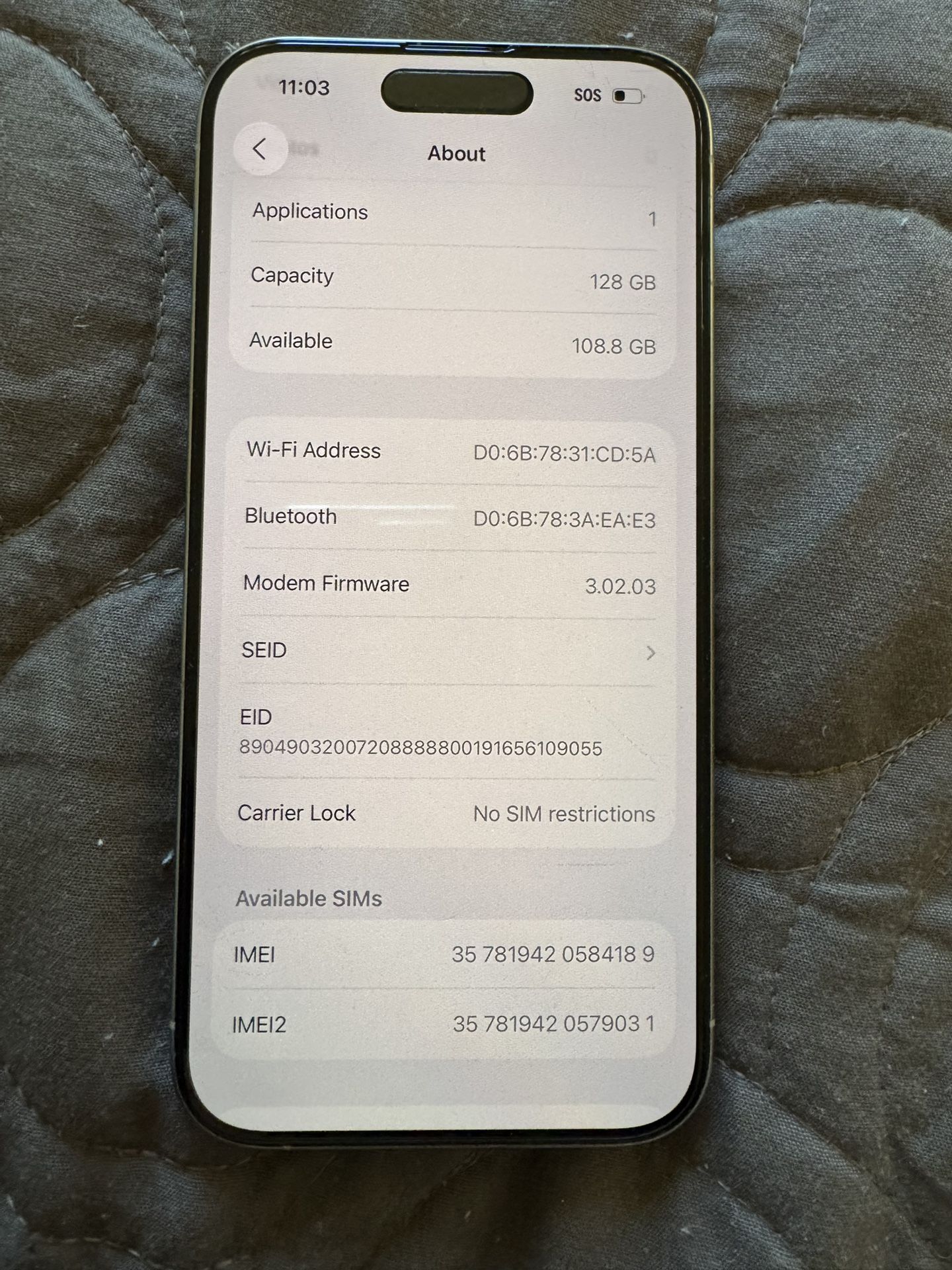 iPhone 15 Pro 128gb Unlocked