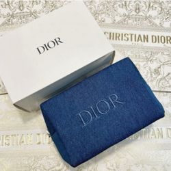 DIOR beauty denim cosmetic pouch bag Limited Edition 2024