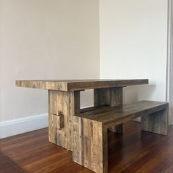 West Elm dining table + bench