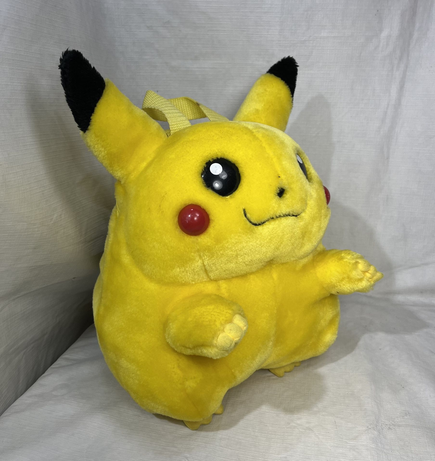 Vintage Nintendo Fat Chubby Pikachu Pokémon Pokemon Plush Yellow Children’s School Backpack Kids Boys Girls Zipper Pyramid 90s Retro Stuffed Animal