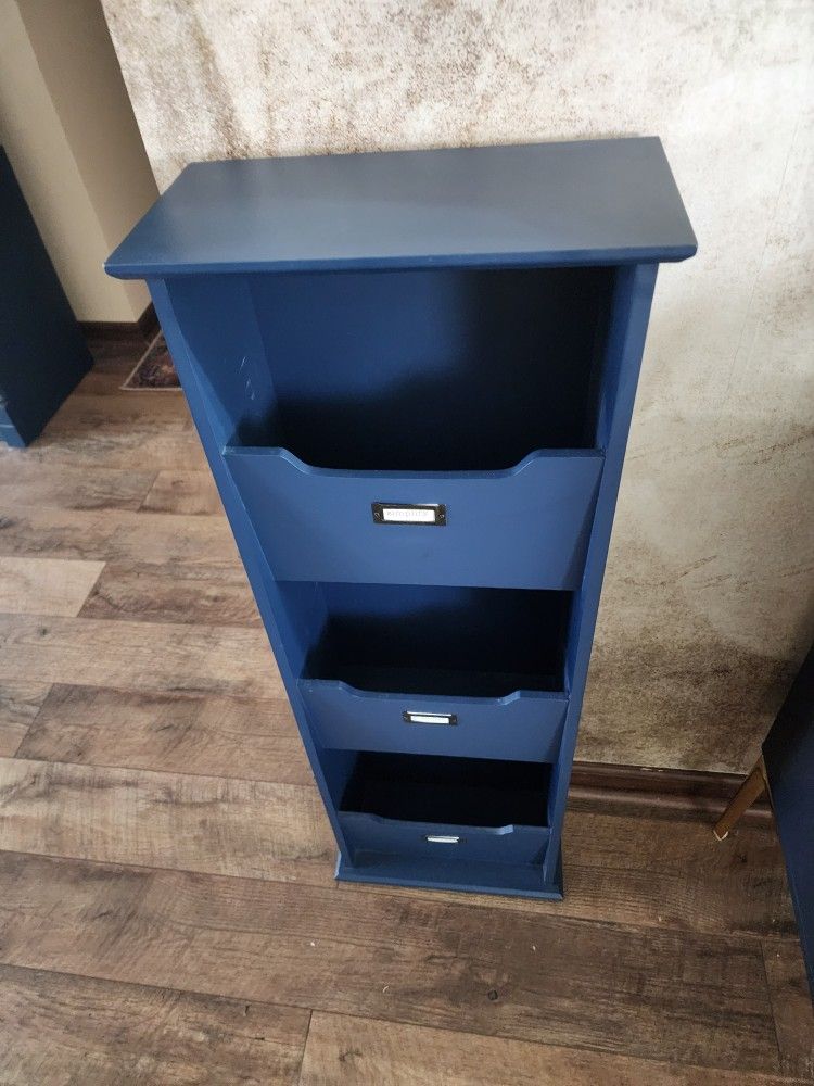 Navy Blue Magazine or Office Files Stand