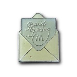 McDonald’s Pin Grand Opening Invitation 1970s Mailing Letter Envelope Lapel Pin