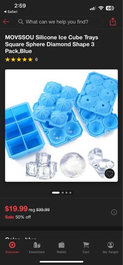 Ice Cube Trays, meidong 3 Pack Food-Grade Silicone Ice Cube Trays Round Big Ice Balls Square Diamond Ice Cube Trays, Reusable and Easy Release Reusabl